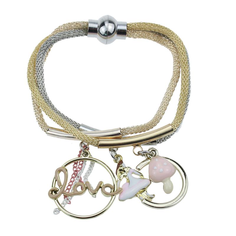 New European and American fashion jewelry LOVE letters plus little girl plus small mushroom pendant color chain female
New European and American fashion jewelry LOVE letters plus little girl plus small mushroom pendant color chain female