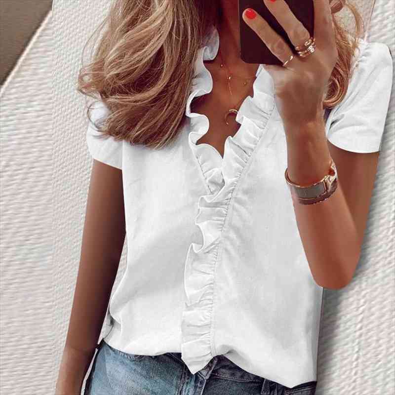 women summer v neck blouse elegant daisy pineapple print blouse office lady blouses ladies short sleeve, White
women summer v neck blouse elegant daisy pineapple print blouse office lady blouses ladies short sleeve, White