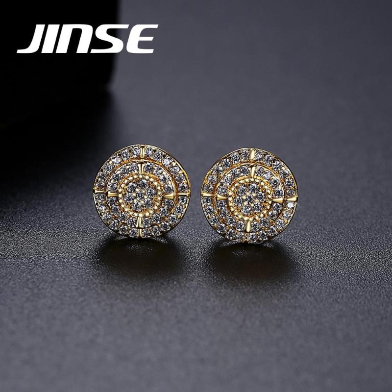 JINSE Gold Plated Cubic Zircon Iced Out Stud Earrings For Men Women Round Shaped Clear CZ Fashion Hip Hop Jewelry 2021 trend
JINSE Gold Plated Cubic Zircon Iced Out Stud Earrings For Men Women Round Shaped Clear CZ Fashion Hip Hop Jewelry 2021 trend