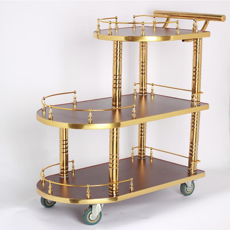 Increased Capacity Hotel Titanium Wine Trolley European-style Three-tiered Dining Trolley Luxury Dessert etagere
Increased Capacity Hotel Titanium Wine Trolley European-style Three-tiered Dining Trolley Luxury Dessert etagere