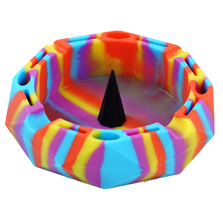 Ashtrays Unbreakable Diamond Shape Silicone Smoking Ash Tray Colorful Household Smoke