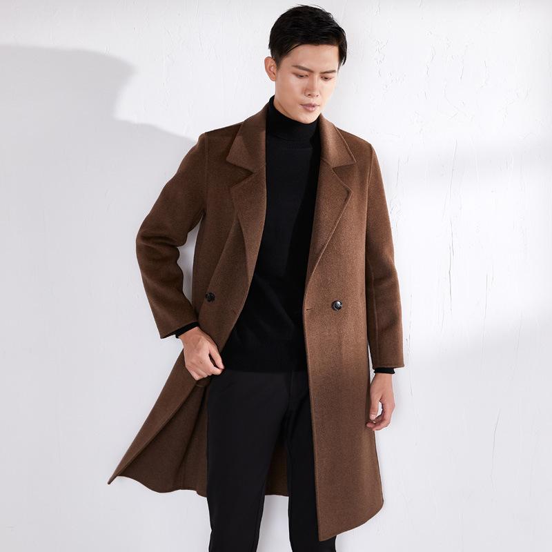 New men's double face cashmere coat mid long casual woolen coat 100 wool windbreaker, Black
New men's double face cashmere coat mid long casual woolen coat 100 wool windbreaker, Black