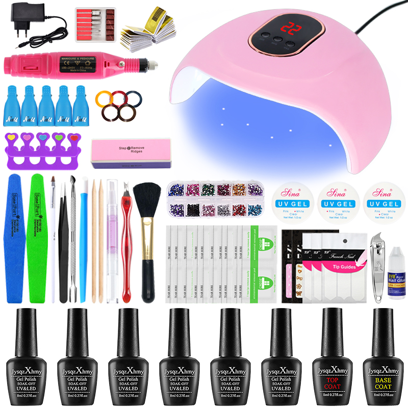 Nail Set 36W UV LED Lamp Dryer With Nail Gel Polish Kit Soak Off Manicure Set Gel Polish For Art Tools