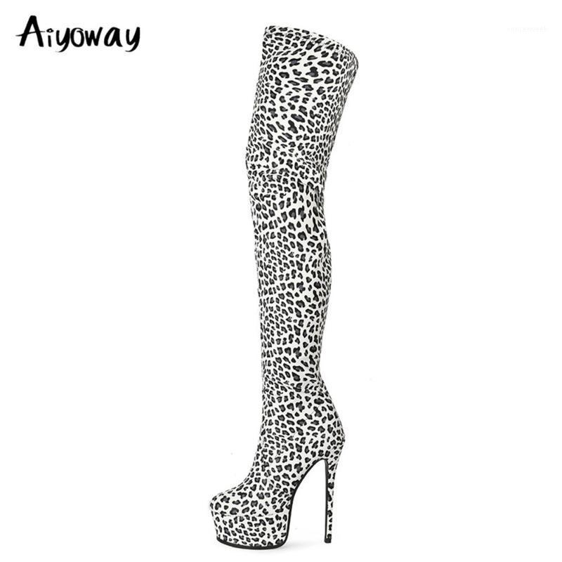 Aiyoway 2020 Autumn Fashion Women Shoes sexy platform Over The Knee High Boots Elegant Leopard Round Toe Zipper Thigh High Boots1, Black and white 
Aiyoway 2020 Autumn Fashion Women Shoes sexy platform Over The Knee High Boots Elegant Leopard Round Toe Zipper Thigh High Boots1, Black and white