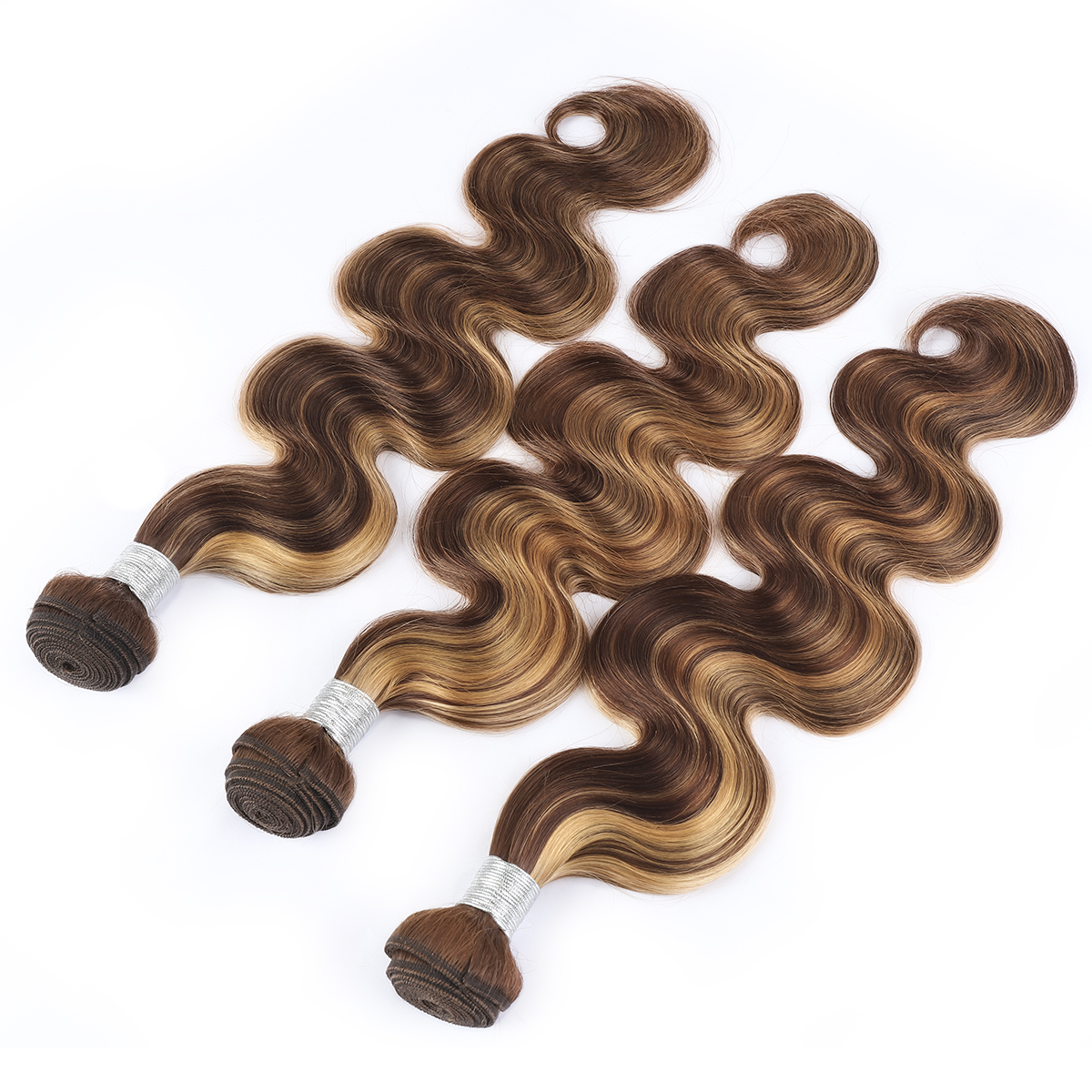 Ishow Weaves Bundles Weft 8-28inch Highlight 4/27 Ombre Brown Color Body Loose Deep Malaysian Brazilian Peruvian Virgn Human Hair Extensions for Women