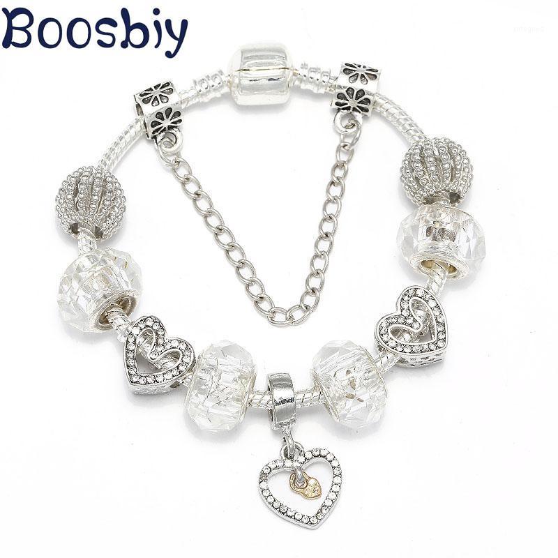 Charm Bracelets Boosbiy Fashion Silver Plated Snake Chain With Crystal Heart Charms Fits Brand Bracelet For Women Simple Jewelry Gift1
Charm Bracelets Boosbiy Fashion Silver Plated Snake Chain With Crystal Heart Charms Fits Brand Bracelet For Women Simple Jewelry Gift1