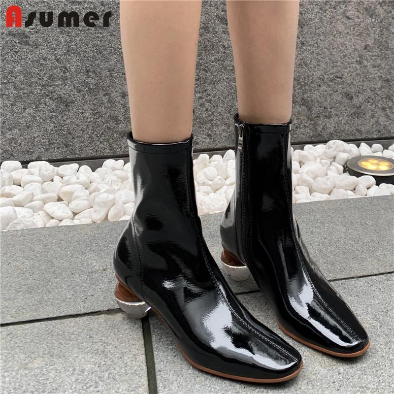 ASUMER 2020 new ankle boots for women square toe round heels autumn winter boots zip high heels shoes women big size 34-431, Brown
ASUMER 2020 new ankle boots for women square toe round heels autumn winter boots zip high heels shoes women big size 34-431, Brown