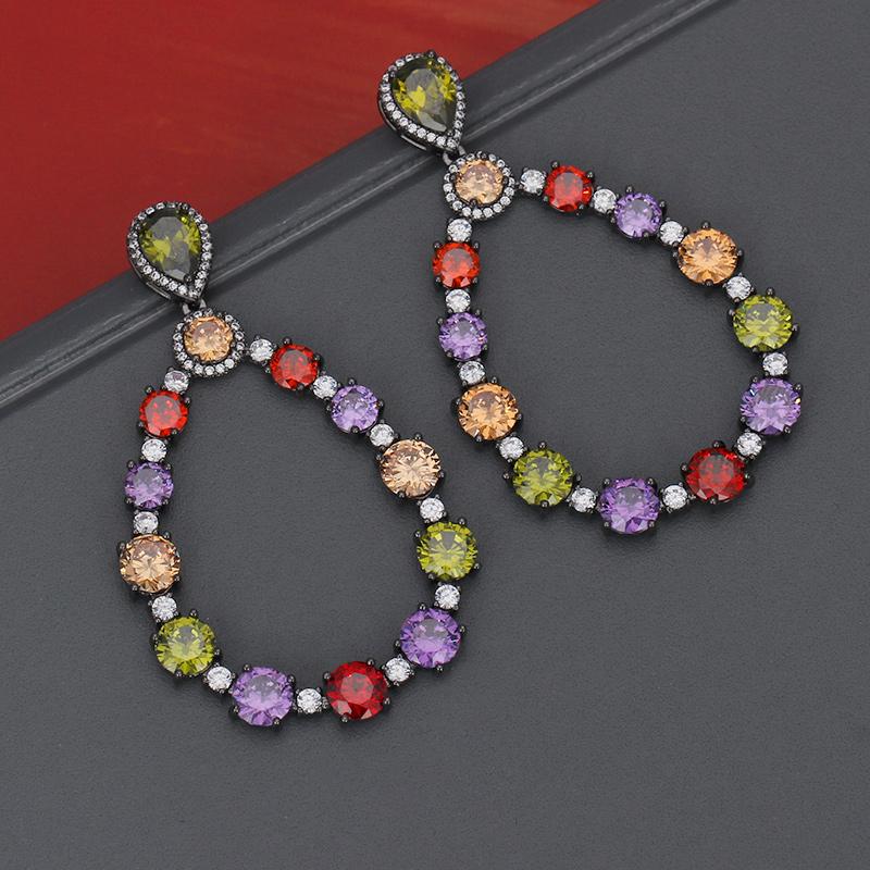 Dangle & Chandelier Bride Talk Luxury Unique Oval Shape Flower Cubic Zircon Colorful Stone Drop Earrings For Women Jewelry
Dangle & Chandelier Bride Talk Luxury Unique Oval Shape Flower Cubic Zircon Colorful Stone Drop Earrings For Women Jewelry