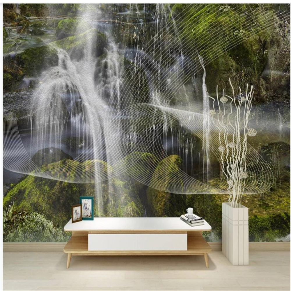 custom photo wallpaper Waterfall forest wallpapers large background wall decoration painting 3d landscape wallpaper, Green
custom photo wallpaper Waterfall forest wallpapers large background wall decoration painting 3d landscape wallpaper, Green