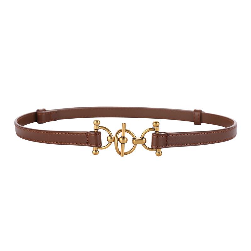 Belts Genuine Leather For Women Pants Thin Cowhide Adjust Design Waistbands Lady Coat Vintage Alloy Buckle Waist Belt Dress, Black;brown 
Belts Genuine Leather For Women Pants Thin Cowhide Adjust Design Waistbands Lady Coat Vintage Alloy Buckle Waist Belt Dress, Black;brown