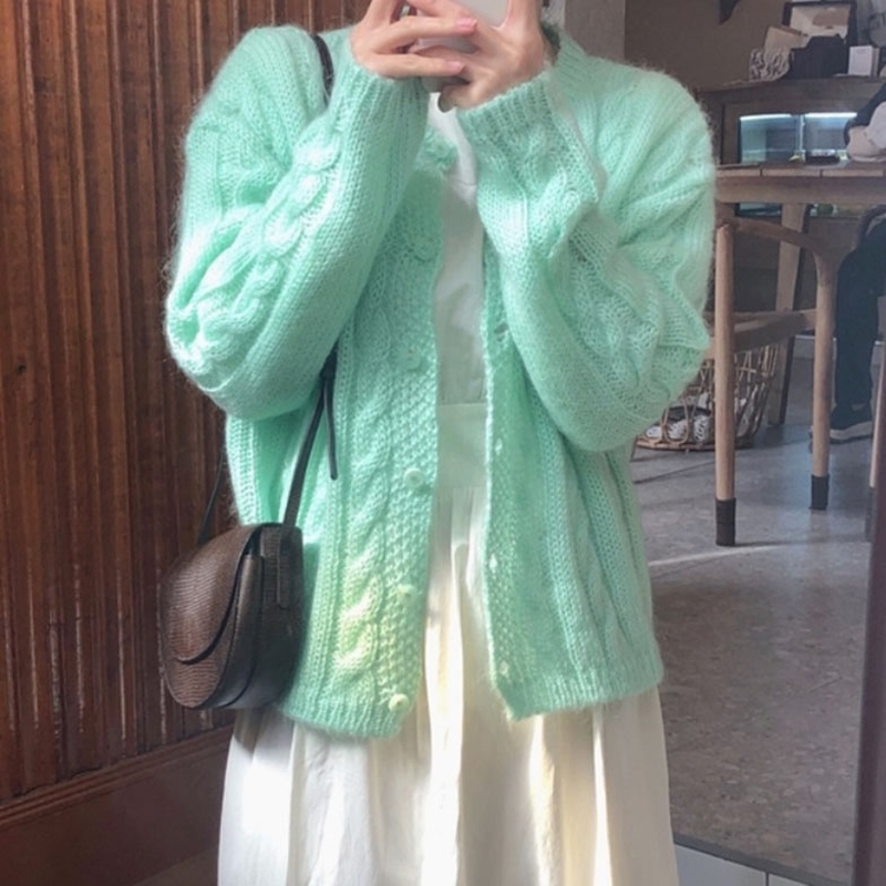 Woherb Korean Women Cardigans Sweater Candy Color Solid Loose Knitwear Twist sweater coat Casual Knit Cardigan Outwear Pull 201203, Light purple
Woherb Korean Women Cardigans Sweater Candy Color Solid Loose Knitwear Twist sweater coat Casual Knit Cardigan Outwear Pull 201203, Light purple