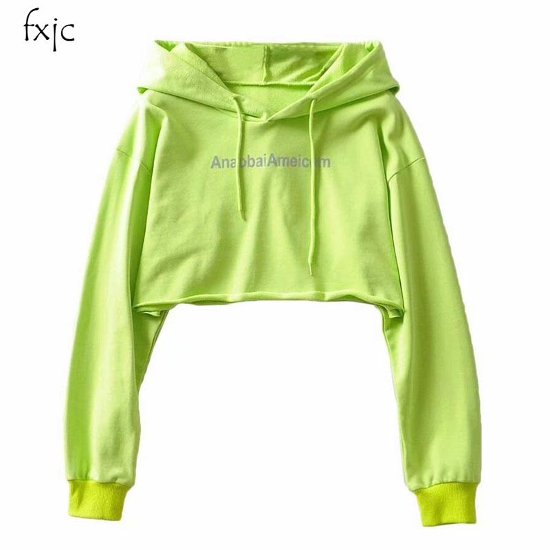 Women's Long Sleeve Hooded Short Top Letter Reflective Sweatshirt 2020 autumn women's casual temperament jacket Female green, Black
Women's Long Sleeve Hooded Short Top Letter Reflective Sweatshirt 2020 autumn women's casual temperament jacket Female green, Black