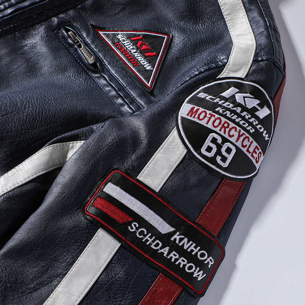 Men Autumn New Casual Motor Biker Painted Leather Jackets Coat Men Winter Vintage Punk Style PU Faux Fleece Leather Jackets Men 201120