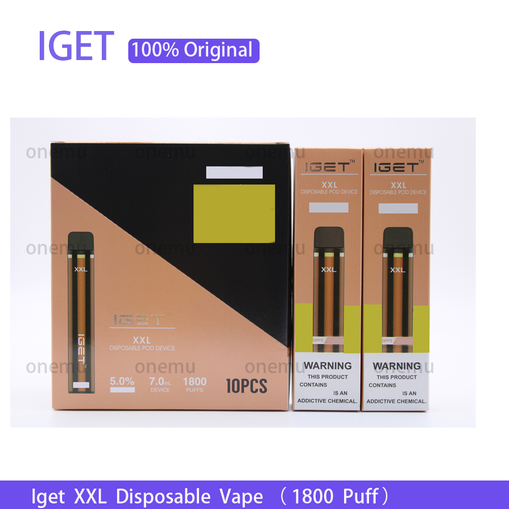 100% Original Iget XXL Disposable Pod Device Vape 1800 ffs 950mAh 7.0ml Prefilled Portable Vape Stick Pen Bar Authentic
100% Original Iget XXL Disposable Pod Device Vape 1800 ffs 950mAh 7.0ml Prefilled Portable Vape Stick Pen Bar Authentic