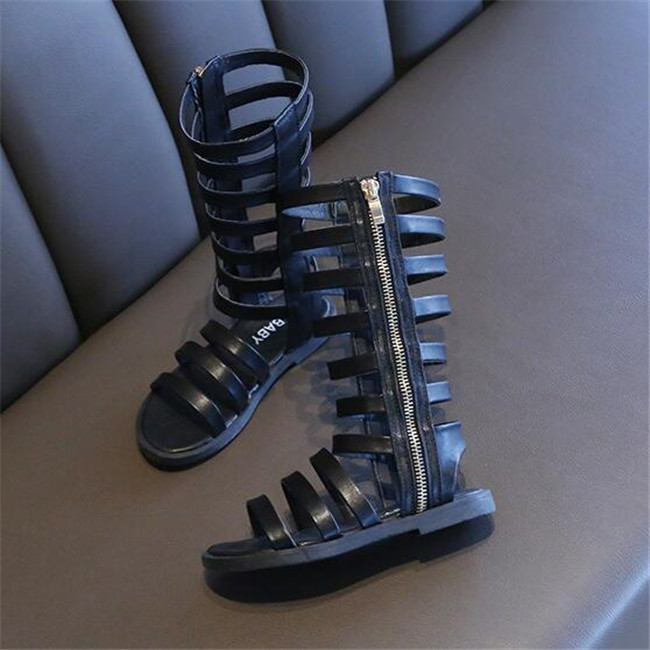 Children Roman Sandals Fashion kids Girls Gladiator Sandals Summer Toddler Baby High-Top Shoes Girl Princess hollow out Open Toe Booties