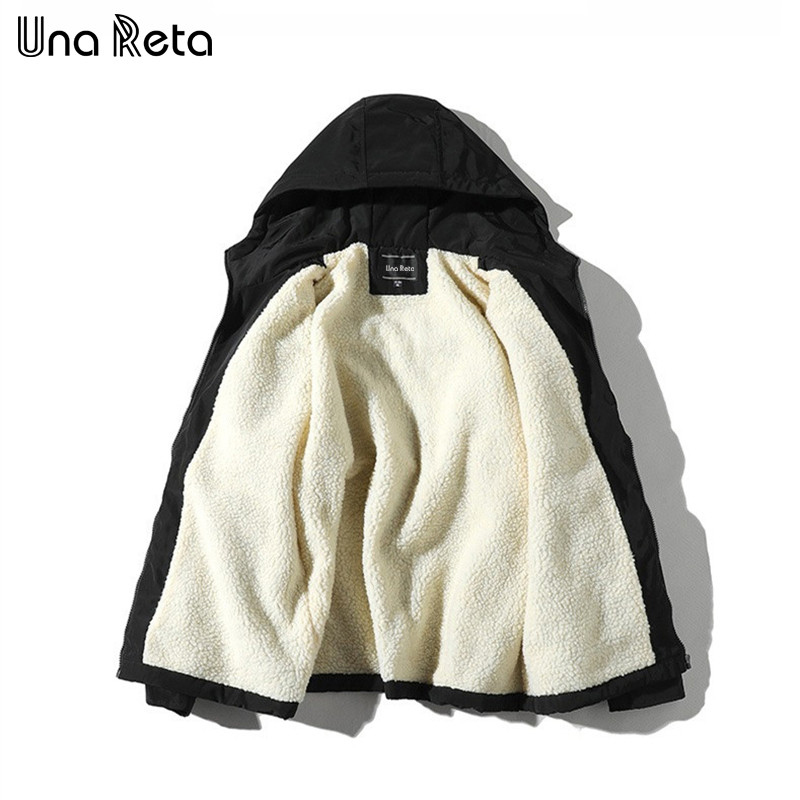 Una Reta Winter Jacket Coats Men New Casual Windbreaker Jackets Mens Parka Plus size Hip hop Warm lambswool Coats Man Streetwear 201123