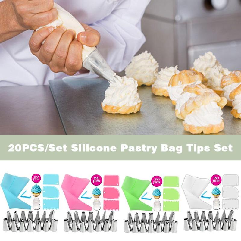 20 PCS Cake Decorating Tools Silicone Pastry Bag Tips Kitchen Baking DIY Icing Piping Cream Reusable Pastry Bags +14 Nozzle Set
20 PCS Cake Decorating Tools Silicone Pastry Bag Tips Kitchen Baking DIY Icing Piping Cream Reusable Pastry Bags +14 Nozzle Set