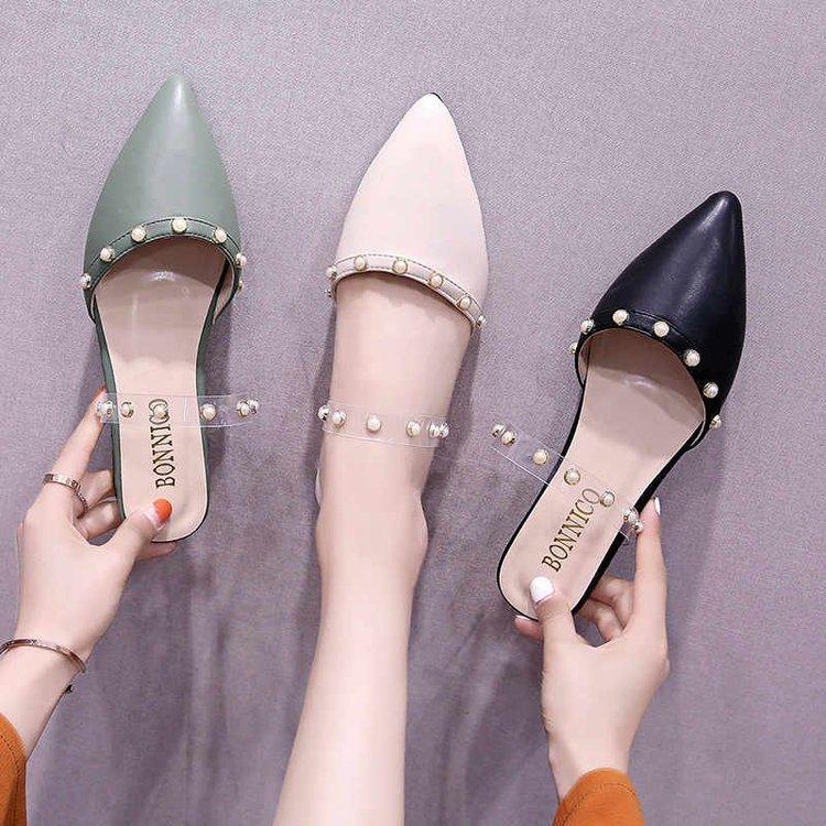 2021 Fashion Pointed Toe Flat Heels Bead Women Sandals Design Clear Woman Plus Size Beach Slippers, Green
2021 Fashion Pointed Toe Flat Heels Bead Women Sandals Design Clear Woman Plus Size Beach Slippers, Green