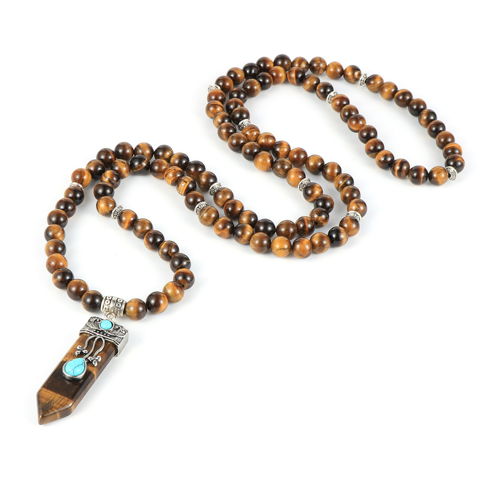 Women Men Natural Stone Tiger Eye Turquoises Opal Quartz Necklace 108 Male Beaded Stand Reiki Hexagonal Pendant 8mm Bead Jewelry J1218
Women Men Natural Stone Tiger Eye Turquoises Opal Quartz Necklace 108 Male Beaded Stand Reiki Hexagonal Pendant 8mm Bead Jewelry J1218