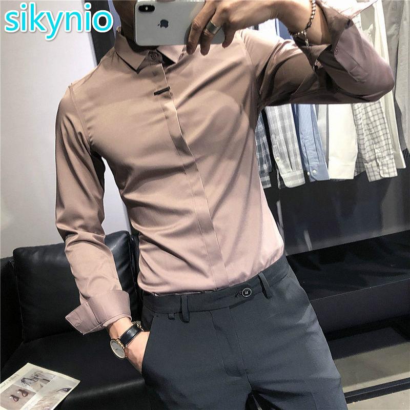 2020 New Fashion Mens Cotton Long Sleeve Shirt Solid Slim Fit Male Social Casual Business White Black Dress Shirt, K002
2020 New Fashion Mens Cotton Long Sleeve Shirt Solid Slim Fit Male Social Casual Business White Black Dress Shirt, K002