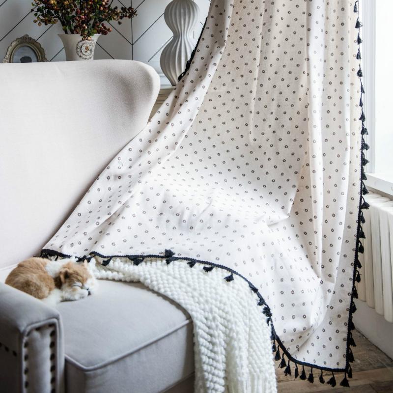Cilected Black And White Daisy Tassel Curtain Wall Hanging Korean Cotton And Linen Semi-Shading Bay Window Curtains Home Decor, Ct054
Cilected Black And White Daisy Tassel Curtain Wall Hanging Korean Cotton And Linen Semi-Shading Bay Window Curtains Home Decor, Ct054