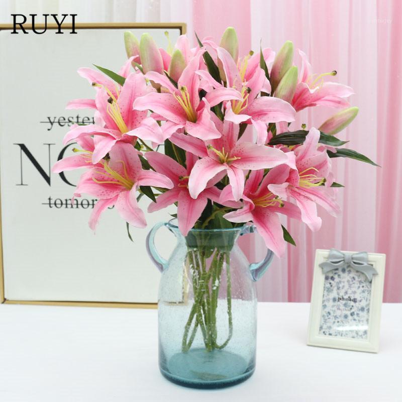 77cm Big Size 6 Heads Perfume lily Wedding Decoration Artificial Flower Lily Flower Bouquet for Home Decoration Fake1, Pink
77cm Big Size 6 Heads Perfume lily Wedding Decoration Artificial Flower Lily Flower Bouquet for Home Decoration Fake1, Pink