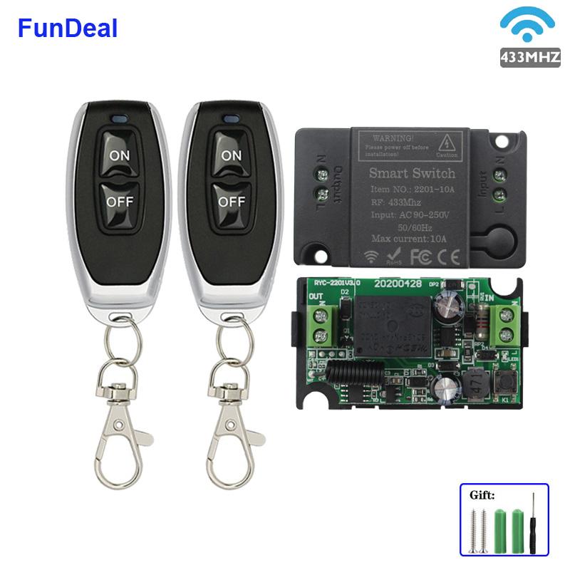FunDeal 433 MHz Universal Wireless RF Smart Remote Control Switch Receiver Module and Transmitter For LED Light Lamp Diy Control
FunDeal 433 MHz Universal Wireless RF Smart Remote Control Switch Receiver Module and Transmitter For LED Light Lamp Diy Control