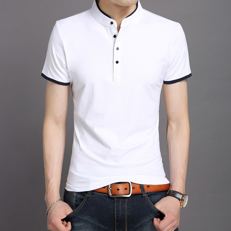 2020 Brand New Summer Men's T Shirt Collar Short Sleeved T-shirt for Male Slim Youth Pure Color Cotton Tops Tshirt, Navy blue
2020 Brand New Summer Men's T Shirt Collar Short Sleeved T-shirt for Male Slim Youth Pure Color Cotton Tops Tshirt, Navy blue