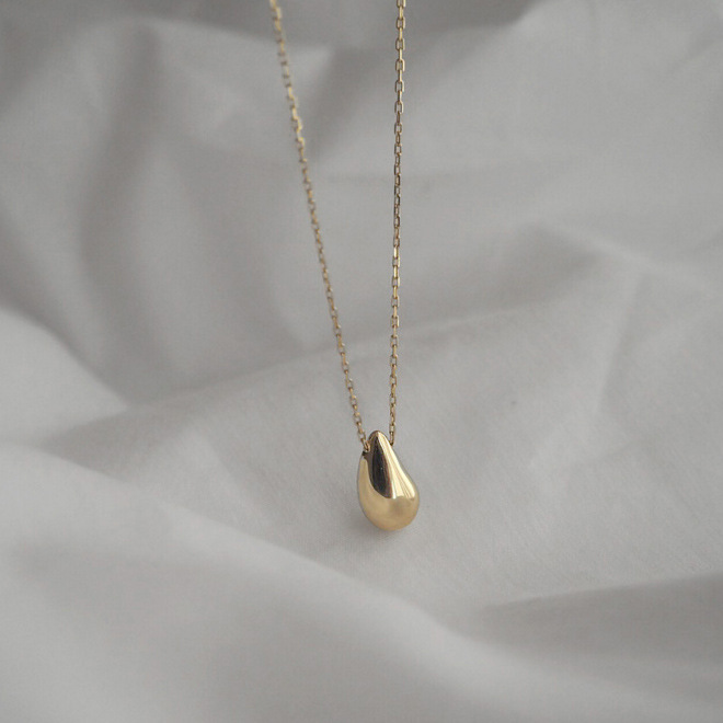 New Minimalism 925 sterling silver pendant necklaces handmade jewelry tear drop pendant designer necklaces with link chain for women