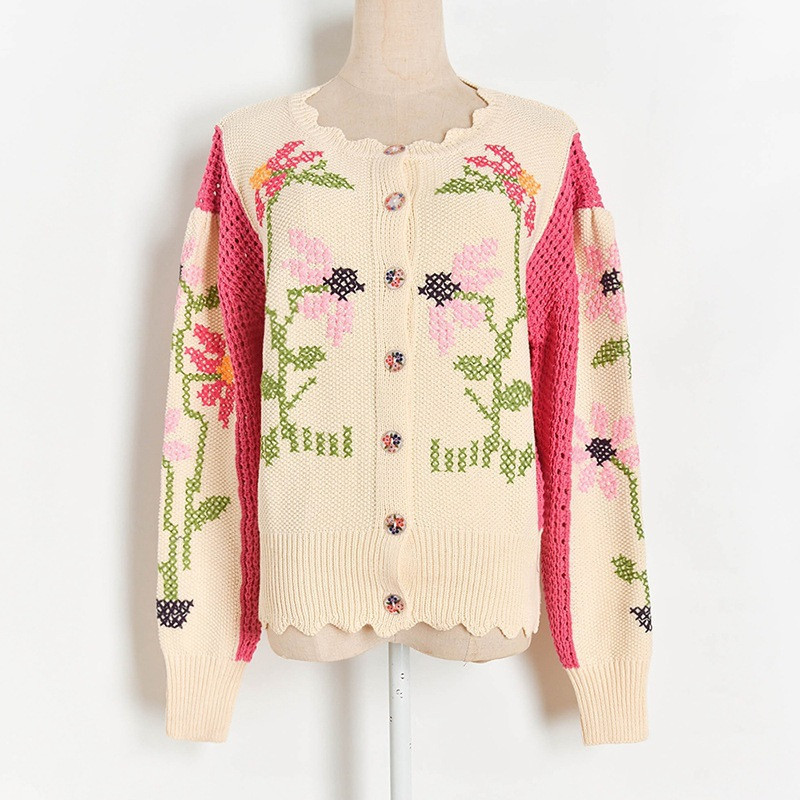 2021 Cardigan Women's Fashions New Winter Sweet Contrast Knitted Vintage Tops Floral Cross Stitching Around the Neck Sweater K8D3, The pictures
2021 Cardigan Women's Fashions New Winter Sweet Contrast Knitted Vintage Tops Floral Cross Stitching Around the Neck Sweater K8D3, The pictures