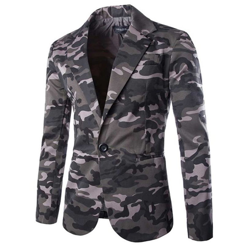 Camouflage Blazer Men | Slim Fit Spring Autumn Casual Blazers Suit Jacket