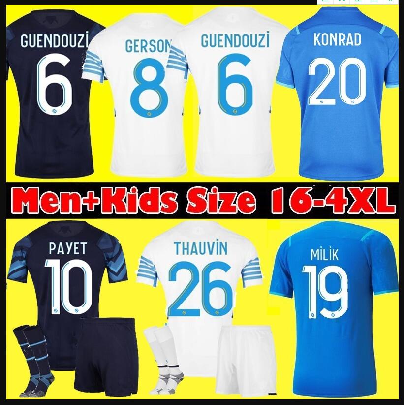 GUENDOUZI soccer jerseys Olympique De 2021 2022 OM Maillot Foot PAYET THAUVIN Football jersey 21 22 GERSON KONRAD MILIK shirts Men+Kids Kit, 21 22 3rd
GUENDOUZI soccer jerseys Olympique De 2021 2022 OM Maillot Foot PAYET THAUVIN Football jersey 21 22 GERSON KONRAD MILIK shirts Men+Kids Kit, 21 22 3rd
