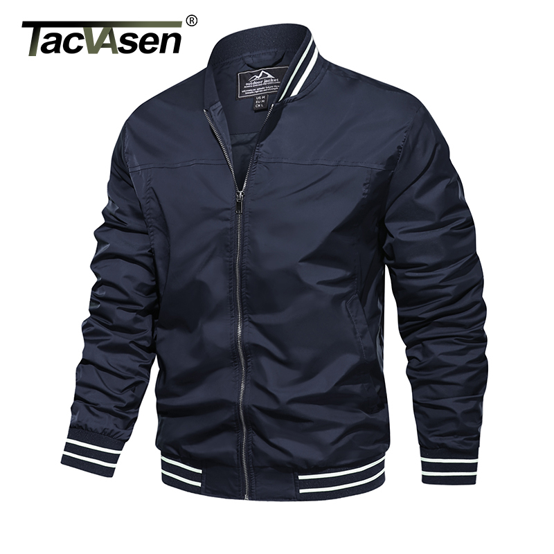 TACVASEN Casual Jacket Mens Spring/Fall Pilot Style Coat Army Bomber Jackets Baseball Jacket Outerwear Overcoat Boys 201127