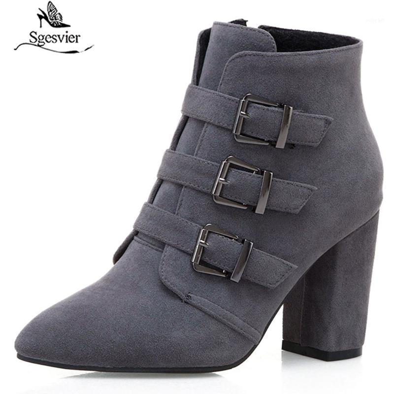 Sgesvier Red Black Large Size Autumn Winter Block High Heels Boots Flock Buckle Strap Ankle Boot Shoes Woman Footwear G6991
Sgesvier Red Black Large Size Autumn Winter Block High Heels Boots Flock Buckle Strap Ankle Boot Shoes Woman Footwear G6991