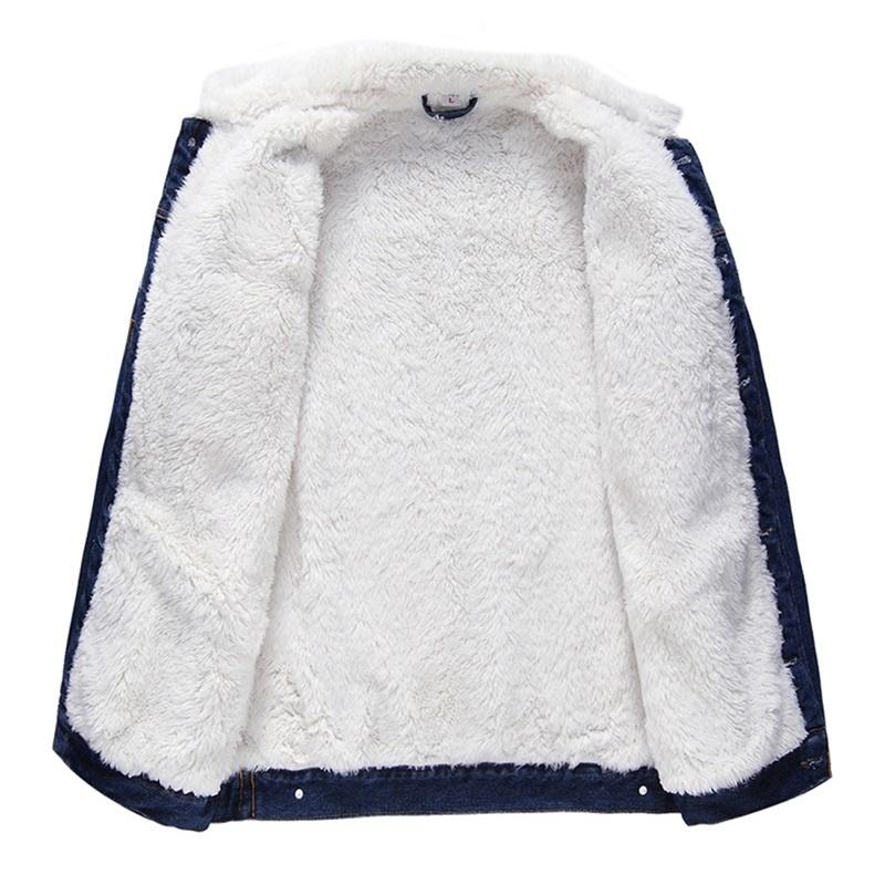 Men Jacket and Coat Trendy Warm Fleece Thick Denim Jacket 2020 Winter Fashion Mens Jean Outwear Male Cowboy Plus Size 3XL