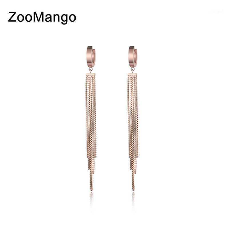 Charm ZooMango Creative Rose Gold Color Long Tassel Hoop Earrings Fashion Titanium Steel Anniversary For Party Women ZE170691
Charm ZooMango Creative Rose Gold Color Long Tassel Hoop Earrings Fashion Titanium Steel Anniversary For Party Women ZE170691
