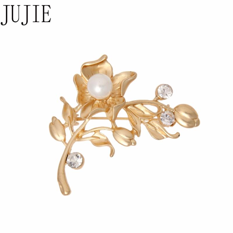 JUJIE Fashion Gold Flower Brooches For Women's Clothing Rhinestone Pearl Plant Lapel pin Jewelry Dropshipping
JUJIE Fashion Gold Flower Brooches For Women's Clothing Rhinestone Pearl Plant Lapel pin Jewelry Dropshipping