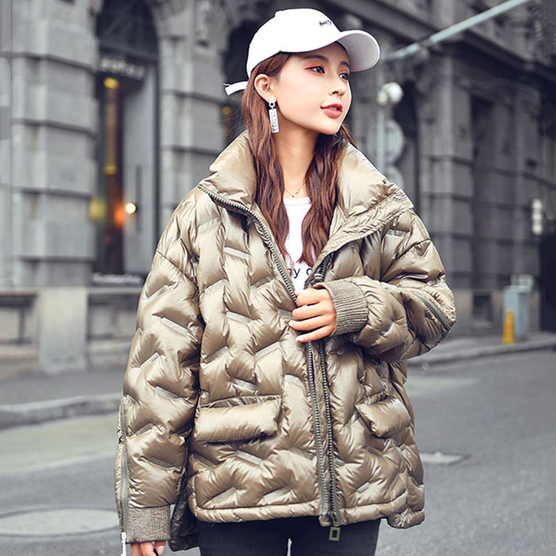 2020 Bread Service Light Plus Size winter Down Jacket Women Short Paragraph Loose Fashion Cloak Jacket Female Outerwear YRF22 T200814