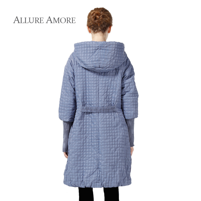 Women's Parka warm Winter Plaid Coat long plus size Jacket Female Casual Loose Cotton Padded Hooded Coats Woman AllureAmore 201019