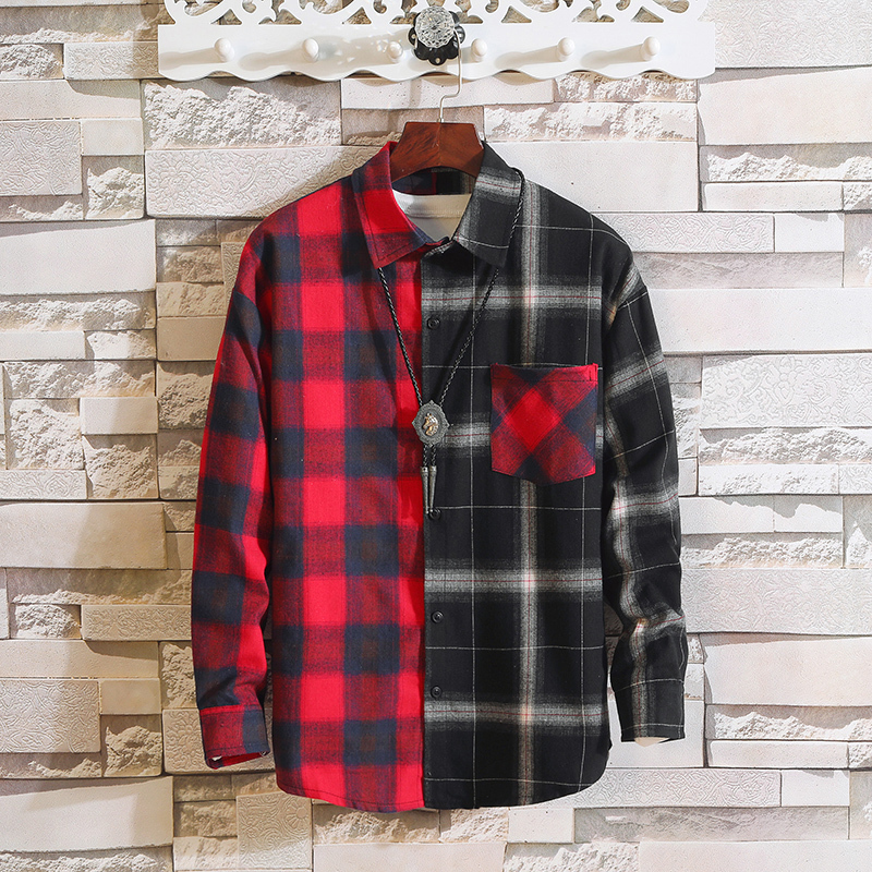 Japan Style Long Sleeve Flannel Plaid Casual Men Shirt 2019 For Spring Autumn Clothes T200224