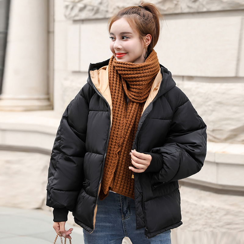 Korean Style New Winter Jacket Women Hooded Cotton Padded Oversived Female Winter Coat Outwear Fashion Short Warm Parka 201127