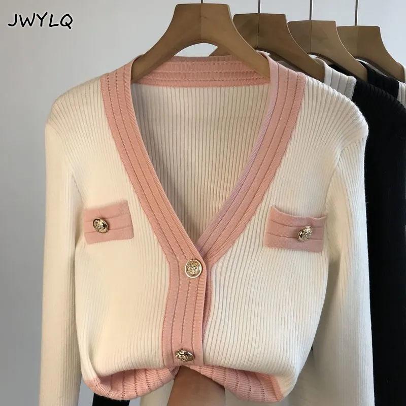 Women' Knits & Tees Classic Contrasting Sexy V-neck Knitted Long Sleeve Women Design Sweater 2022 Korean Fashion All-match Pullover, Pink
Women' Knits & Tees Classic Contrasting Sexy V-neck Knitted Long Sleeve Women Design Sweater 2022 Korean Fashion All-match Pullover, Pink