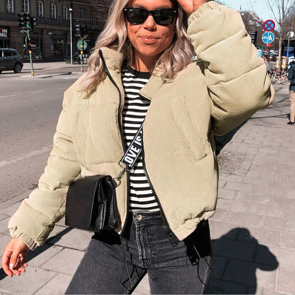 Winter Thicken Women's Short Parkas Coat Solid Stand Collar Warm Parka Female Cotton Padded Fashion Puffer Jacket For Women 201103wtt