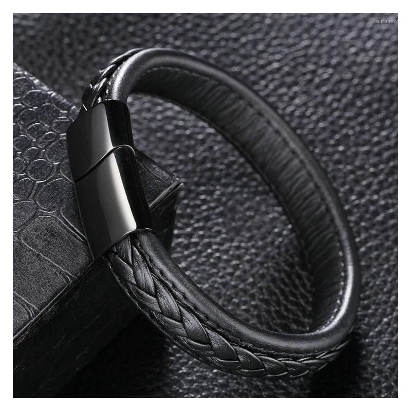 Mens Vintage Magnet Black Brown Leather Braided Bracelet Wristband Stainless Steel Clasp Jewellery Gifts1
Mens Vintage Magnet Black Brown Leather Braided Bracelet Wristband Stainless Steel Clasp Jewellery Gifts1