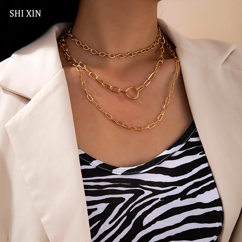 Chokers SHIXIN 3 Pcs Separable Link Chain Necklace Set On Neck Hip Hop Multi Layer Short Choker Necklaces Collar For Women Jewelry Gifts
Chokers SHIXIN 3 Pcs Separable Link Chain Necklace Set On Neck Hip Hop Multi Layer Short Choker Necklaces Collar For Women Jewelry Gifts