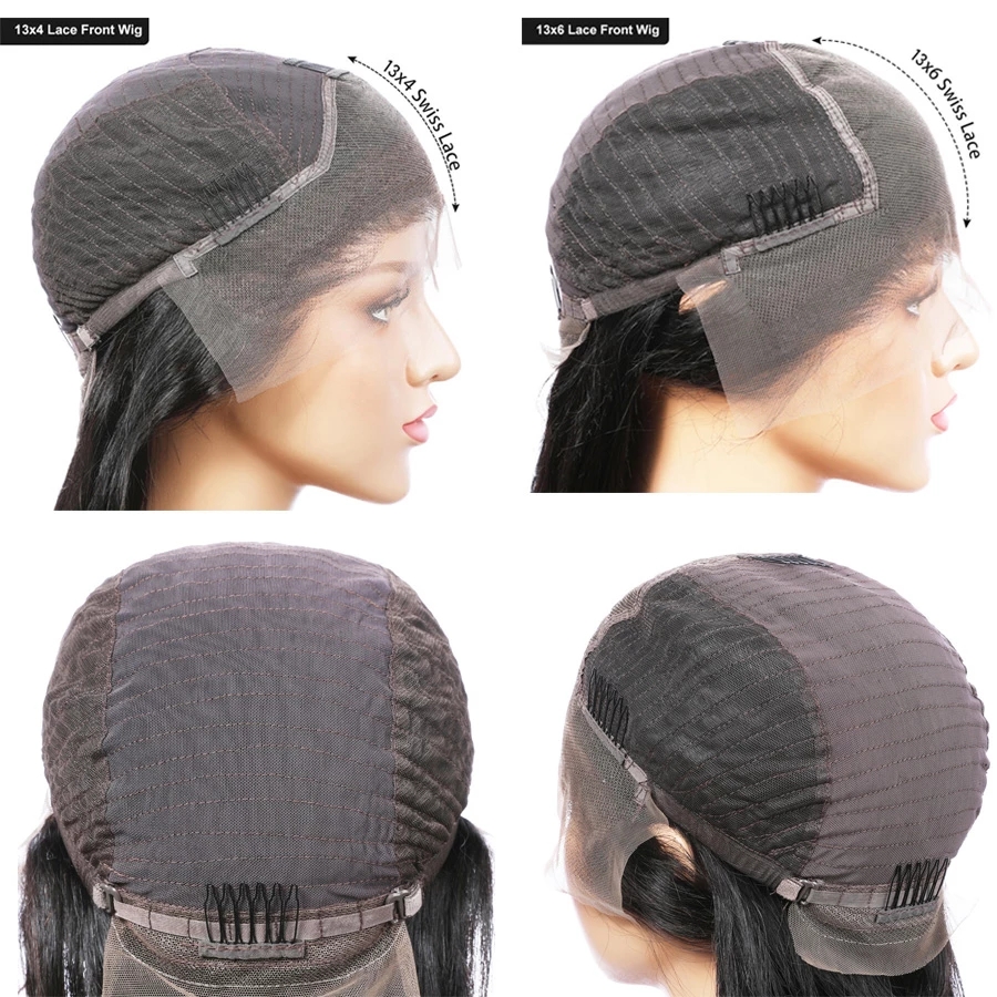 Free shipping 13X4 lace frontal brazilian black /brown /ombre Wig 150% Pixie Short Bob Cut synthetic Wigs For Women Preplucked with baby hair