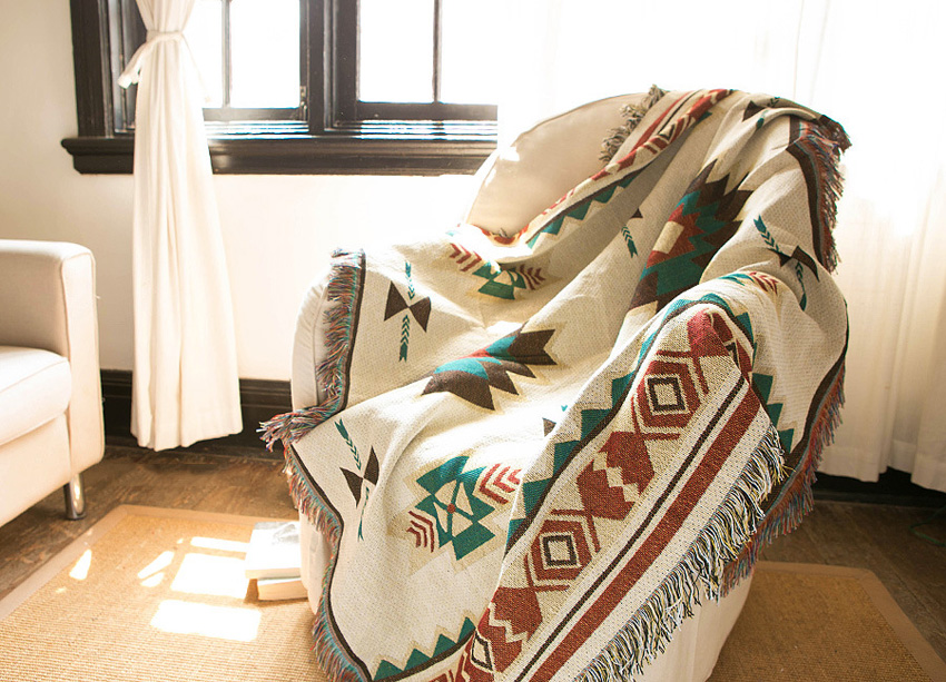 Bohemian Geometric Blanket Mandala Rug Sofa Cover Tapestry Throw Towel Bedding Sheet Adults Kids Home Travel Cobija Cobertor