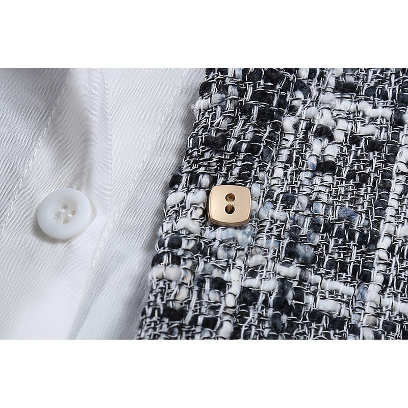 EAM Loose Fit Gray Split Joint Big Size Jacket Lapel Long Sleeve Women Coat Fashion Spring Autumn 1DB900 201023