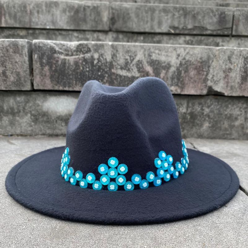 Big Size Wool Women Black Fedora Hat Acrylic Gems Wide Brim Flower Jazz Cap Panama Sun Top Hat1
Big Size Wool Women Black Fedora Hat Acrylic Gems Wide Brim Flower Jazz Cap Panama Sun Top Hat1