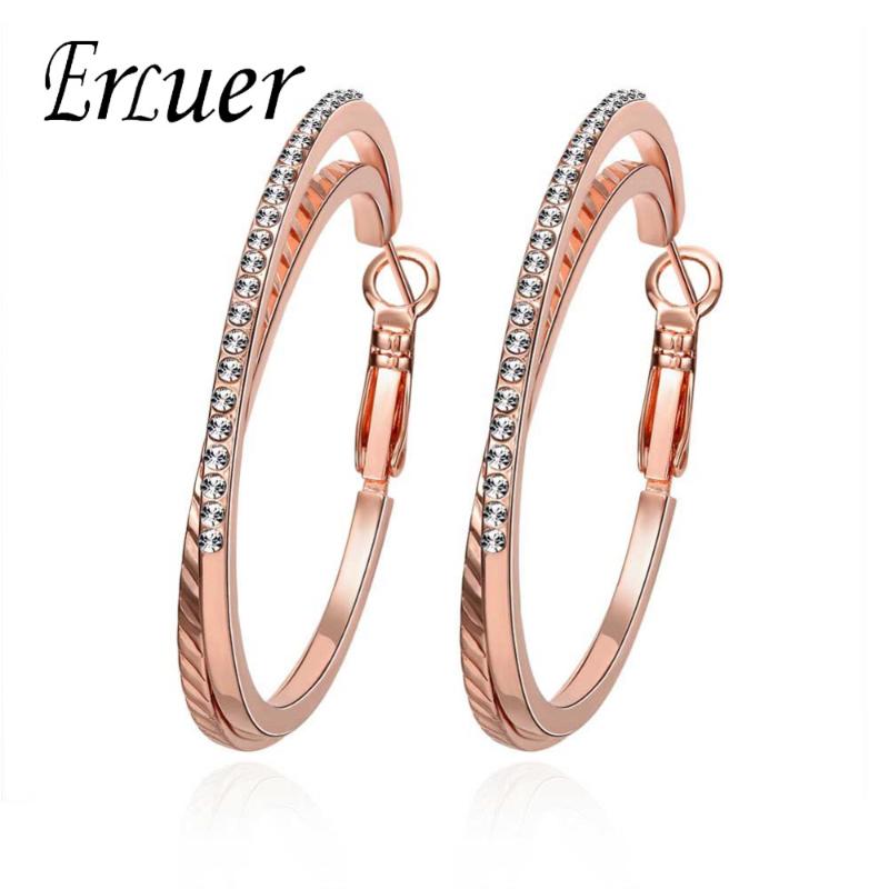 ARUEL Luxury Austrian Crystal Rose Gold Color Round Hoop Earrings Fashion Rhinestone Circle Women Jewelry Gift Loop Earings
ARUEL Luxury Austrian Crystal Rose Gold Color Round Hoop Earrings Fashion Rhinestone Circle Women Jewelry Gift Loop Earings